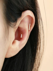 14K gold Cubic Stick cartilage earring 20g