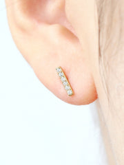 14K gold Cubic Stick Earring