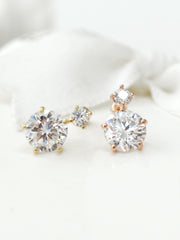 14K gold Snow Cubic tragus earring 20g