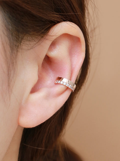 14K Gold Bold Cubic Ear Cuff