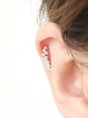 925 Silver Crown cartilage earring 16g