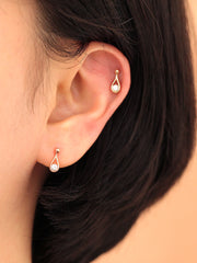 14K gold Cubic Teardrop cartilage earring 20g