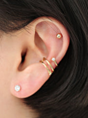 925 Silver Triple Cubic Star Ear Cuff
