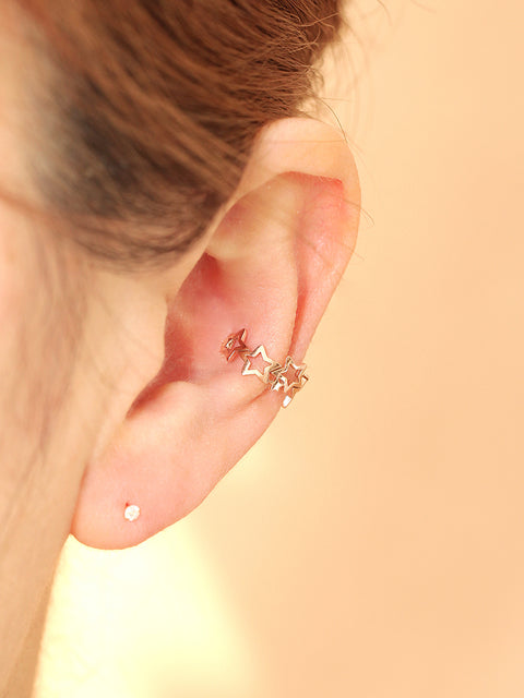 14K Gold Star Ear Cuff