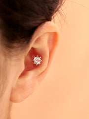 14K Gold Bling Cubic Cartilage Earring 18G16G