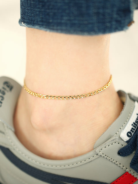 925 Silver Modern Chain Anklet