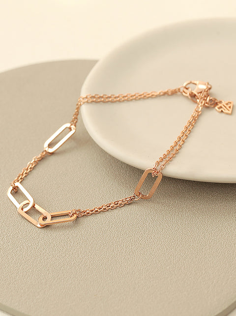 14K 18K Gold Clip Link Chain Bracelet