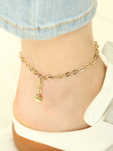 14K Gold Love Hollow Chain Anklet