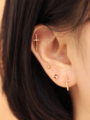 14K gold Knife cartilage earring 20g