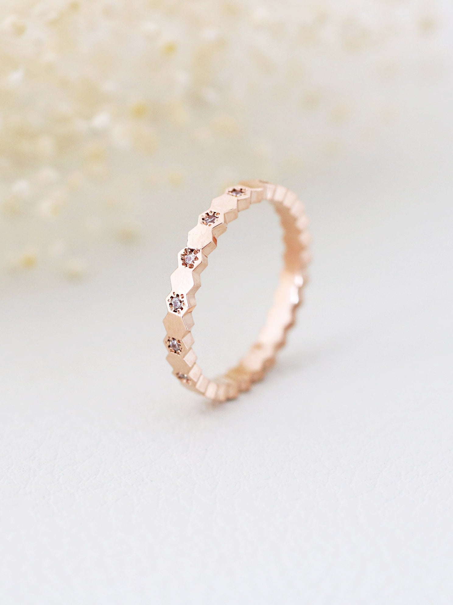 14K 18K Gold Hexagon Cubic Ring – MinimalBijoux