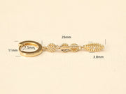 14K 18K Gold Peanunts Cubic Long Drop Cartilage Hoop Earring