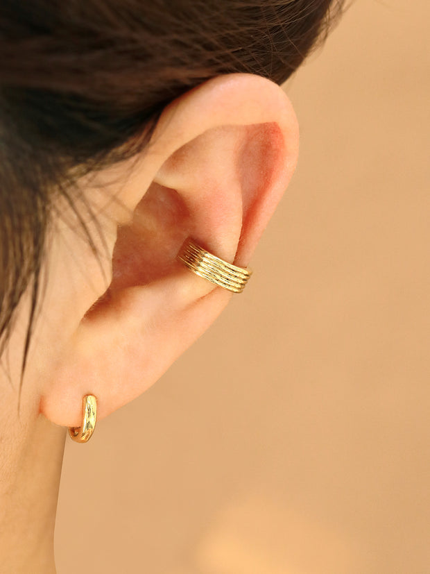 14K Gold Five line Ear Cuff