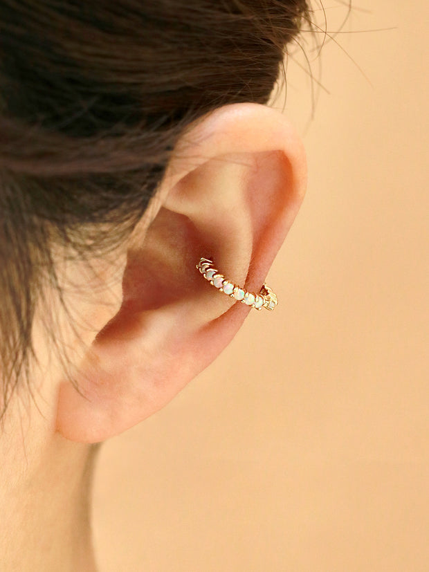 14K Gold Opal cartilage hoop earring