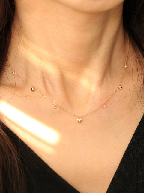14K Gold Dainty Heart Necklace