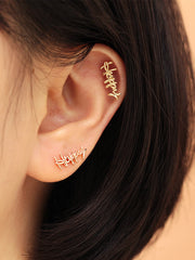 14K gold Happy cartilage earring 20g