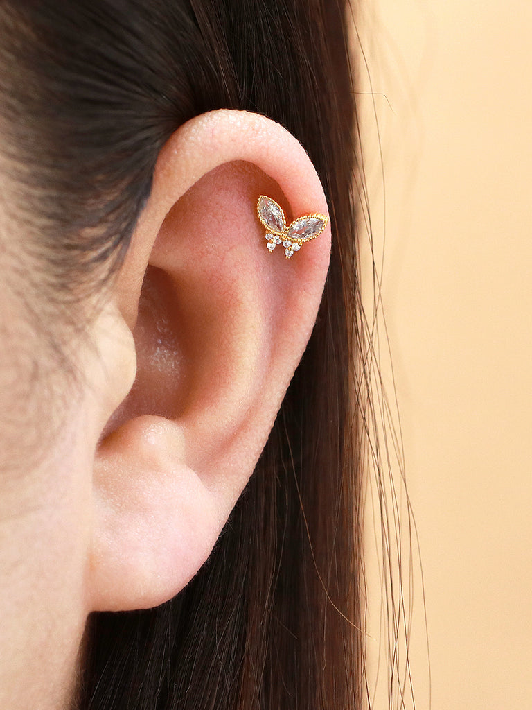 Crystal Butterfly Piercing – MinimalBijoux