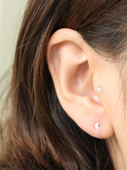 925 Silver Cross / Heart/ Moon / Star cartilage earring 16g