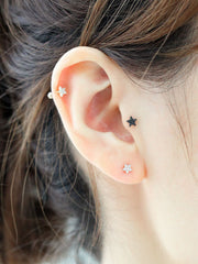 14K Gold Mini Star Cartilage Earring 18G16G