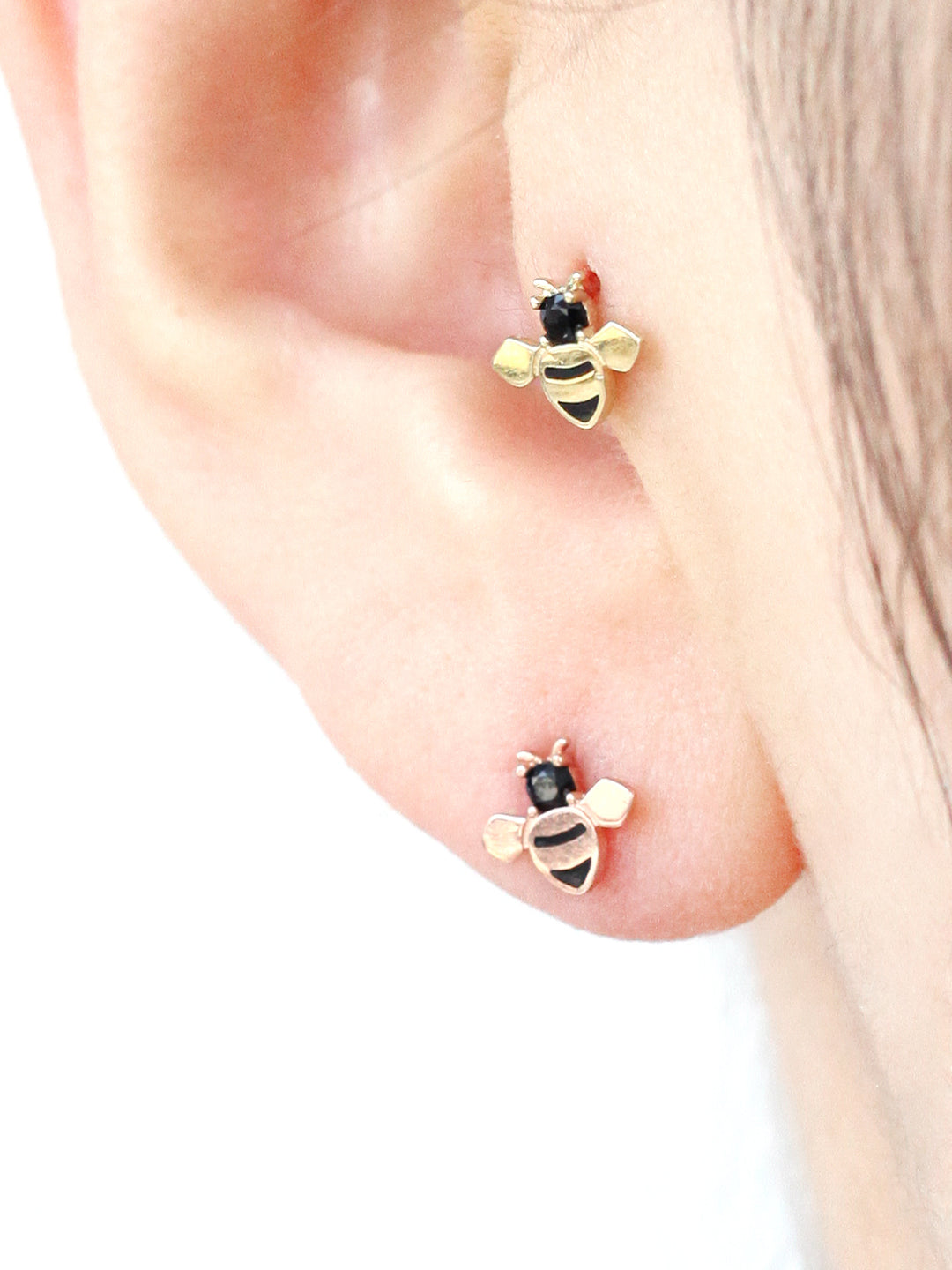 14K Gold Bee Cartilage Earring 20g – MinimalBijoux