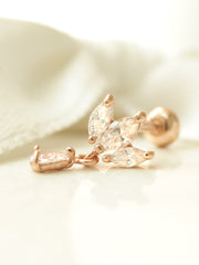 14K gold Mini Tiara Drop Cartilage Earring 20G
