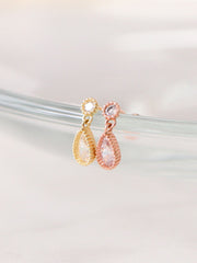 14K gold Teardrop Cubic cartilage earring 20g