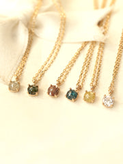 14K 18K Gold Rough Diamond Necklace