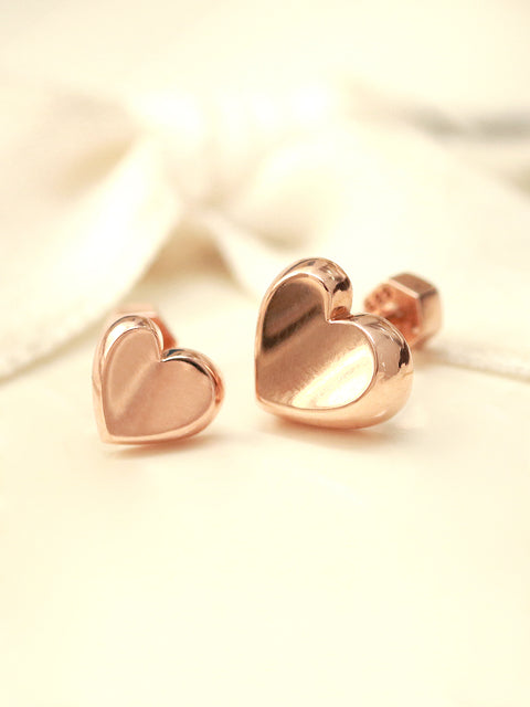 14K Gold Volume Heart Cartilage Earring 18G