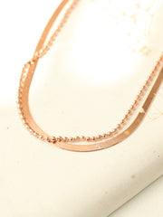 14K Gold Cutting Ball Snake Chain Anklet