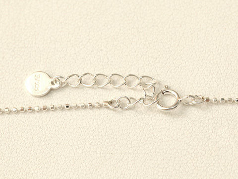 925 Silver Cutting Ball Flat Chain Anklet