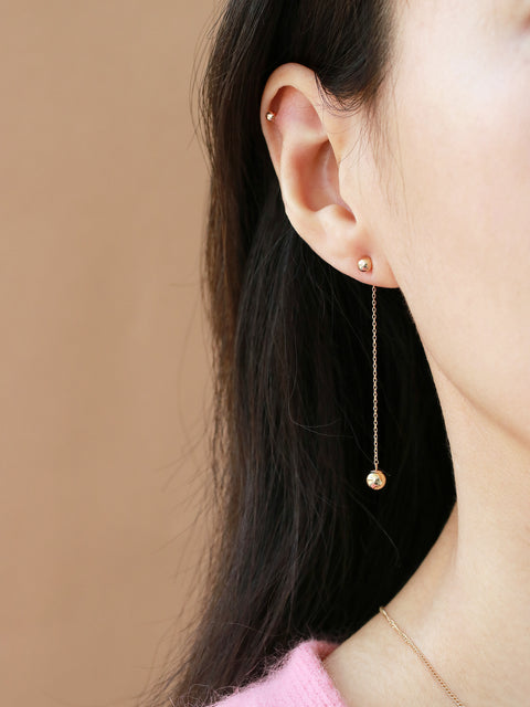 14K Gold Pearl Drop Earring