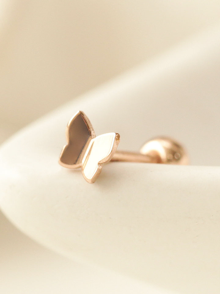 14K Gold Daily Mini Butterfly Cartilage Earring 20G18G16G