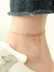 14K 18K Gold Tassel Chain Anklet
