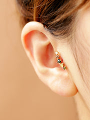 14K Gold Five Rough Diamond Cartilage Earring 18G16G