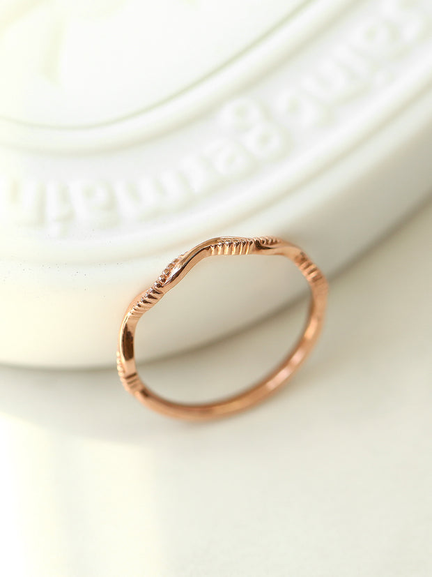 14K 18K Gold Wave Layered Ring