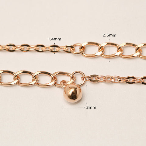 14K 18K Gold Lucky Whale Tale Anklet