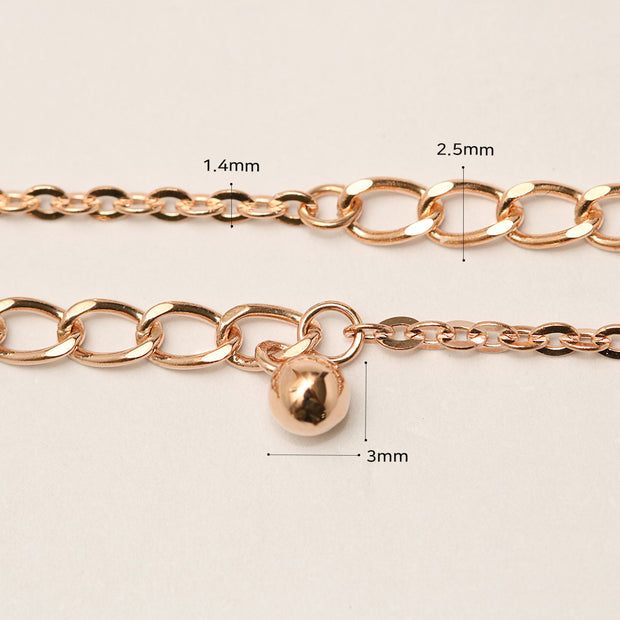 14K 18K Gold Lucky Whale Tale Anklet