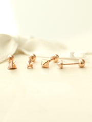 14K gold Mini Shapes cartilage earring 20g
