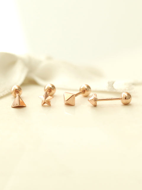 14K gold Mini Shapes cartilage earring 20g