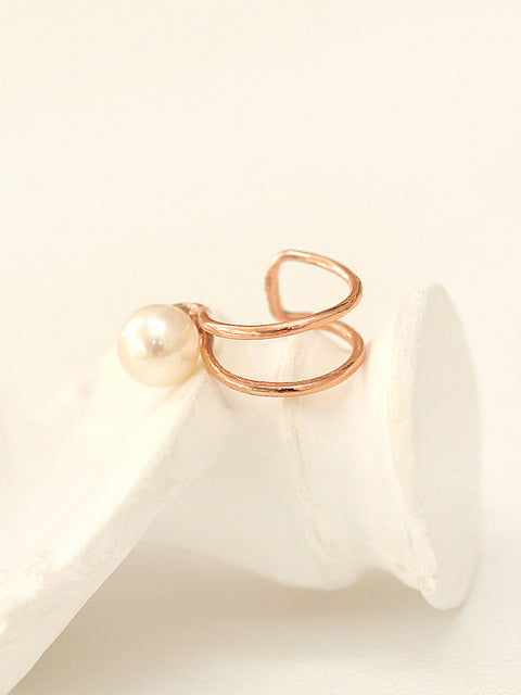 14K Gold  Natural Pearl Ear Cuff