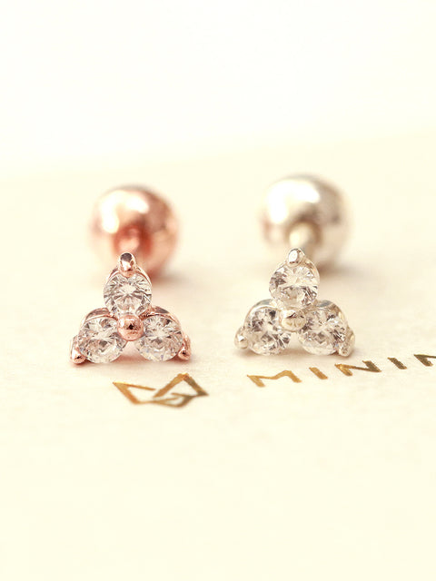 925 Triangle Cubic Cartilage Earring 16G