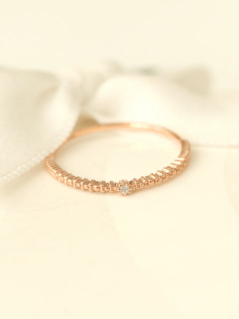 14K 18K Gold Mini Cubic Ball Ring