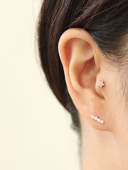 14K Gold Cubic Stick Cartilage earring 20g