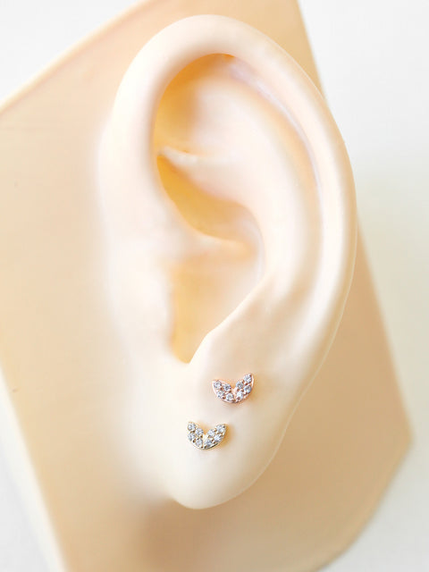 14K Gold Sprout Rook Piercing 18G16G