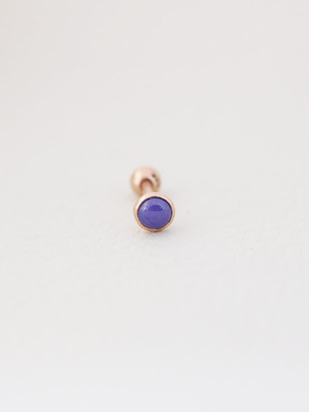 14K Gold Mini Stone Cartilage Earring 18G16G