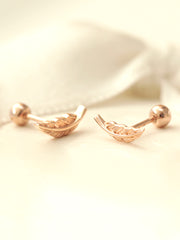 14K gold LEAF cartilage earring 20g