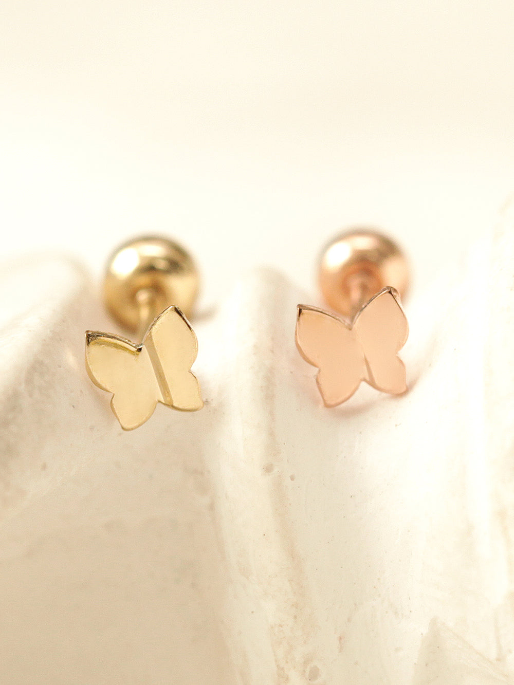 14K Gold Daily Mini Butterfly Cartilage Earring 20G18G16G