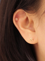 14K gold Tornado Ball cartilage earring 20g