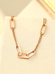 14K 18K Gold Clip Link Chain Bracelet