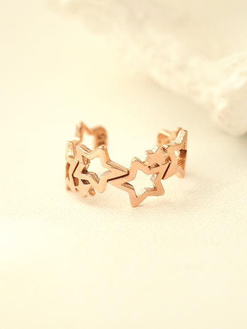 14K Gold Star Ear Cuff