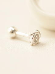 925 Silver tornado Cubic cartilage earring 16g